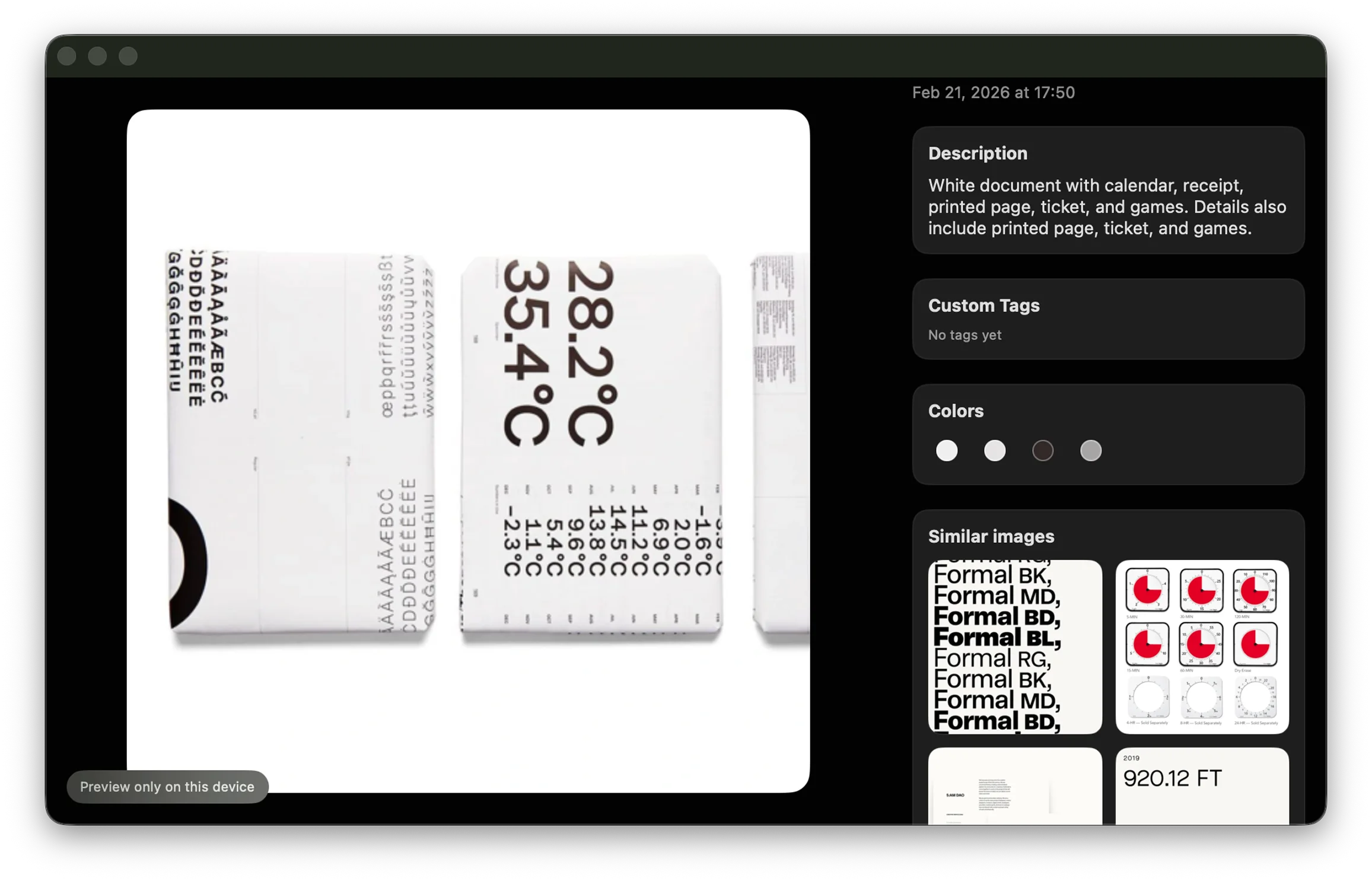 Reference Board showing automatically generated tags and organization