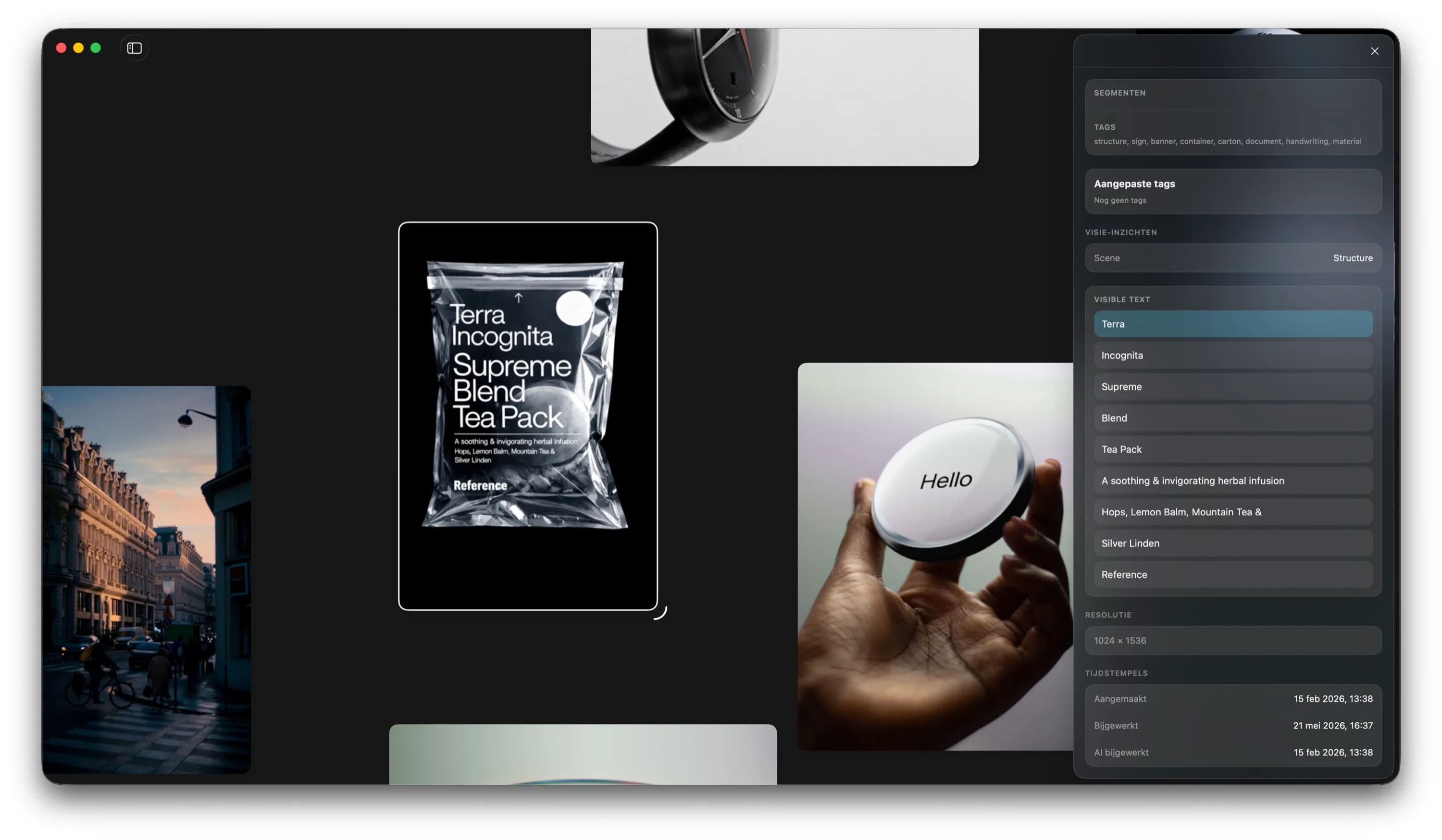 Reference Board recognizing visible text inside an image