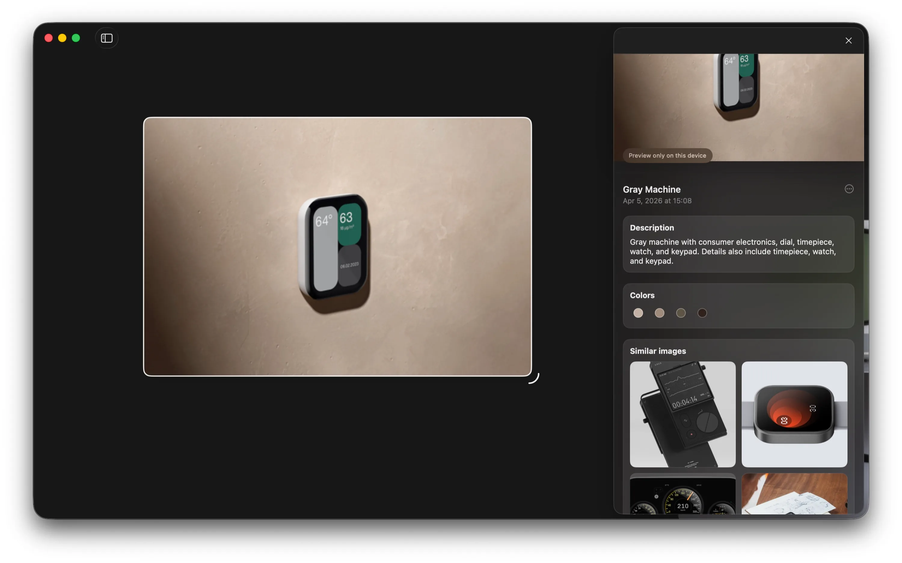 Reference Board showing similar image suggestions in the inspector