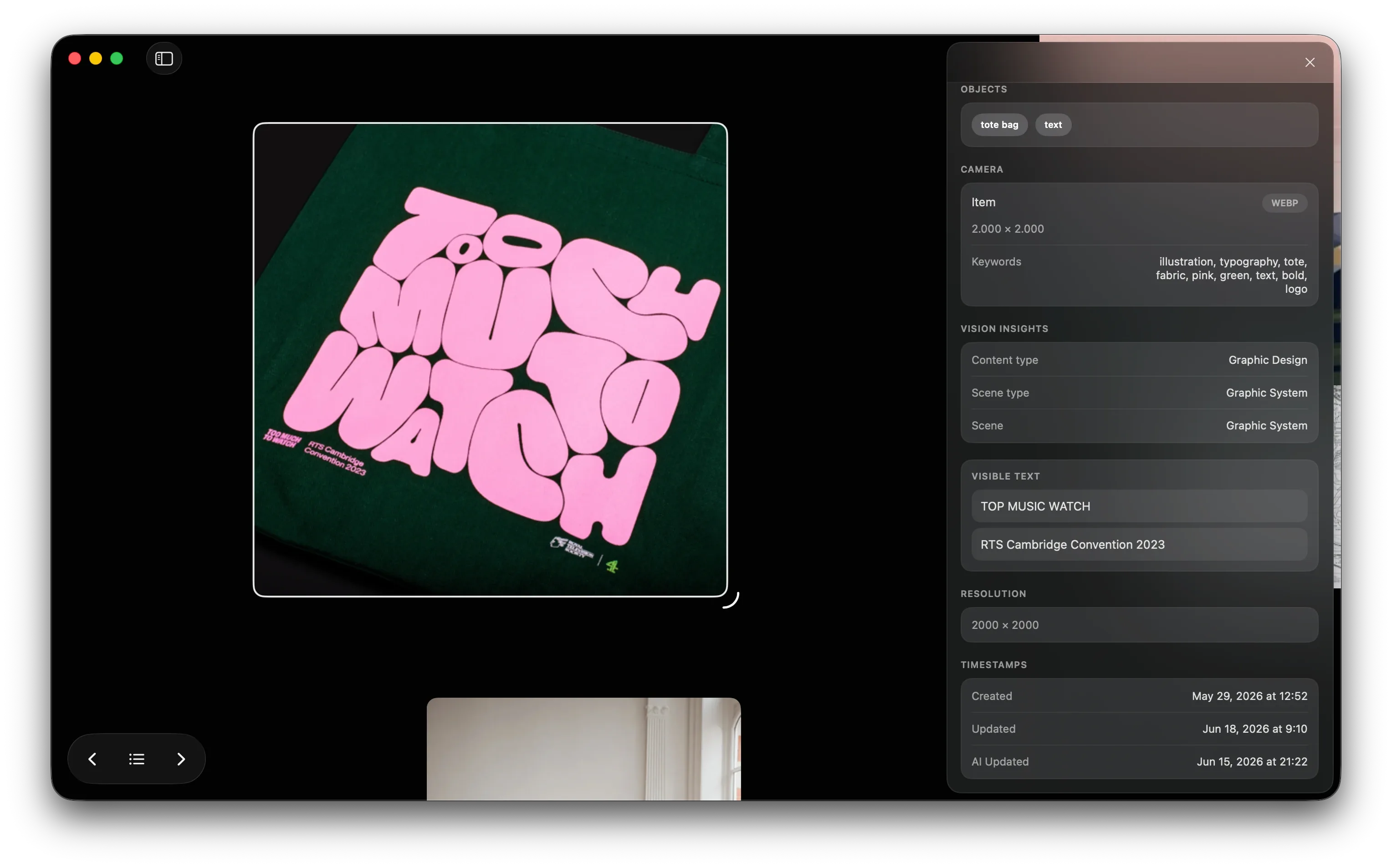 Reference Board recognizing visible text inside an image
