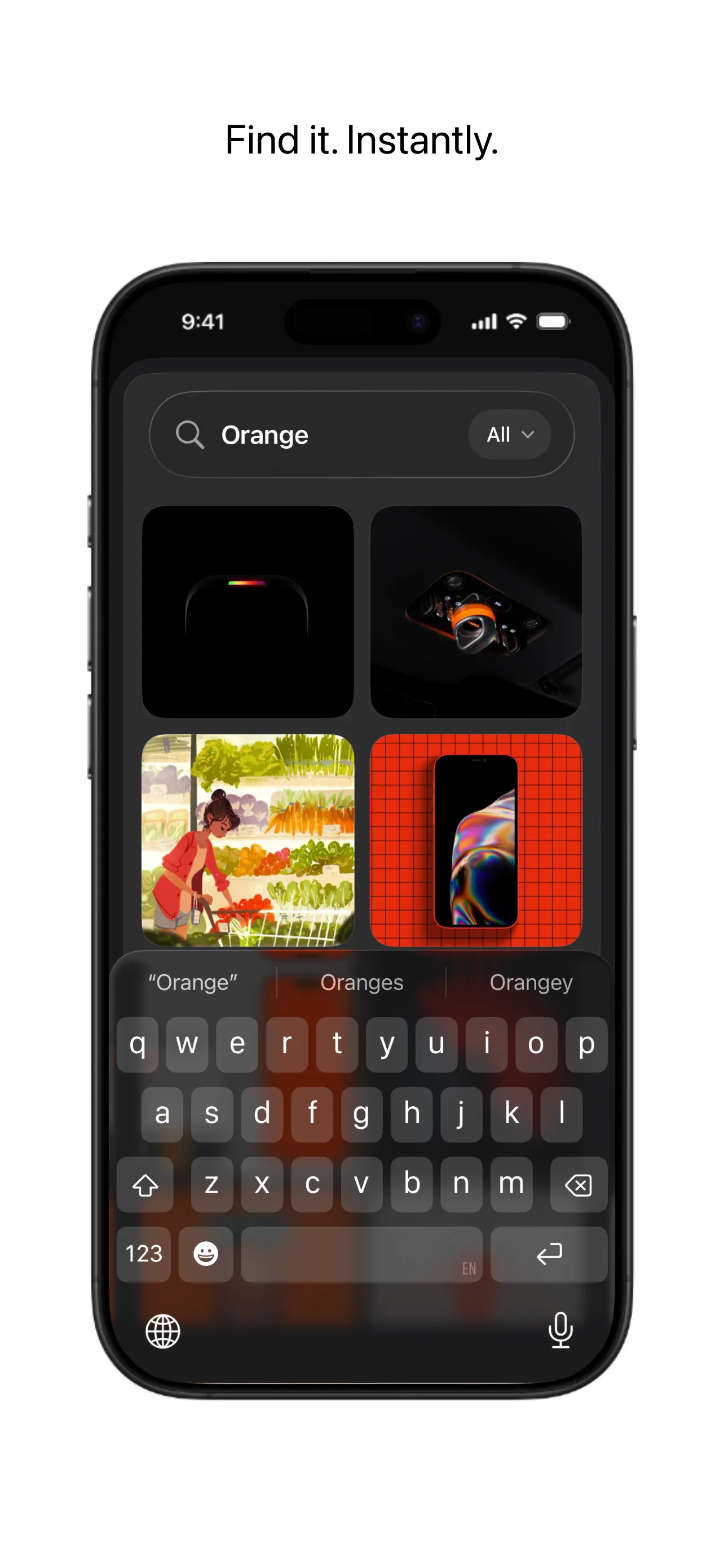 Reference app screen on iPhone
