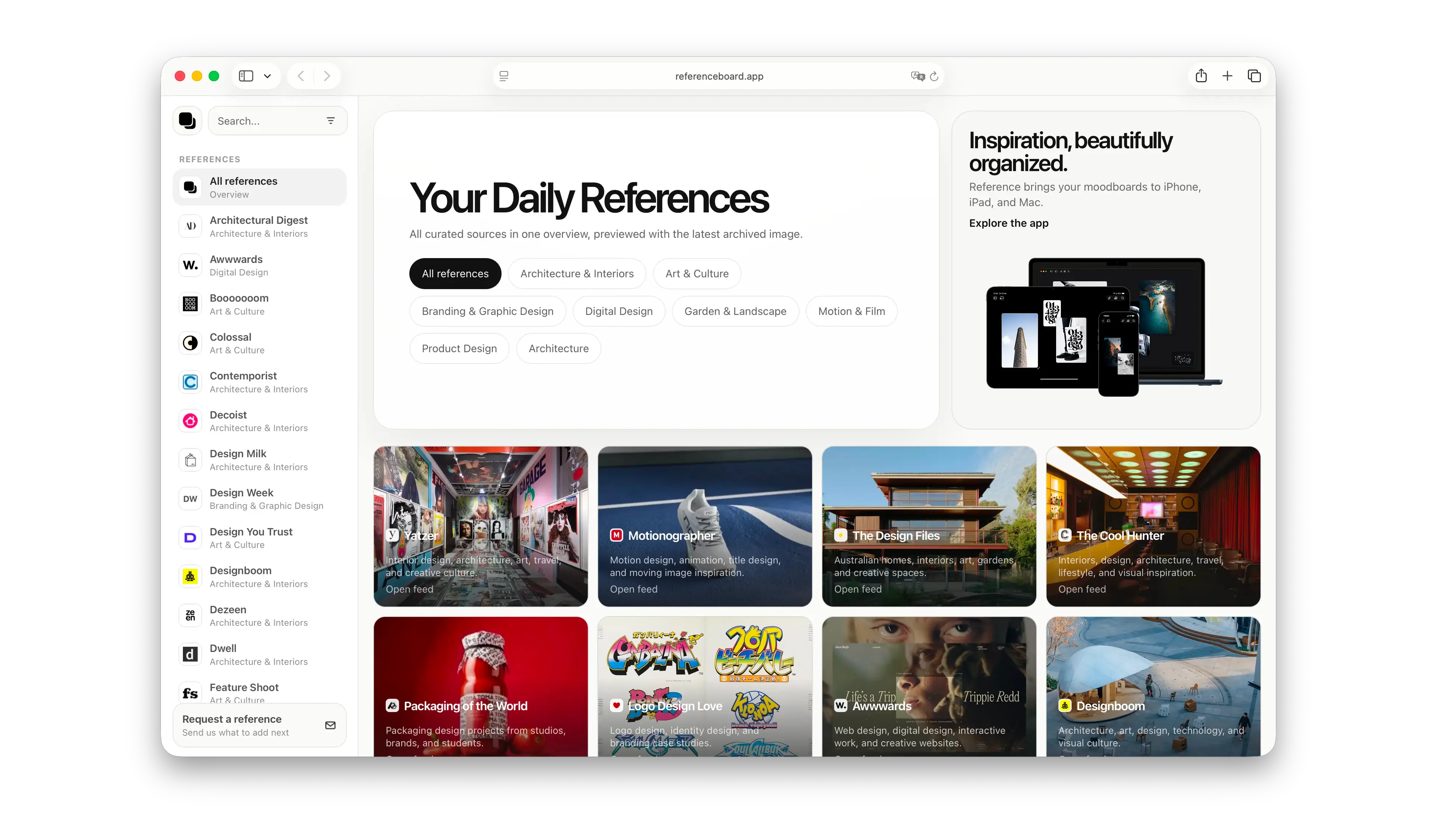 Reference showing curated creative sources on the References page
