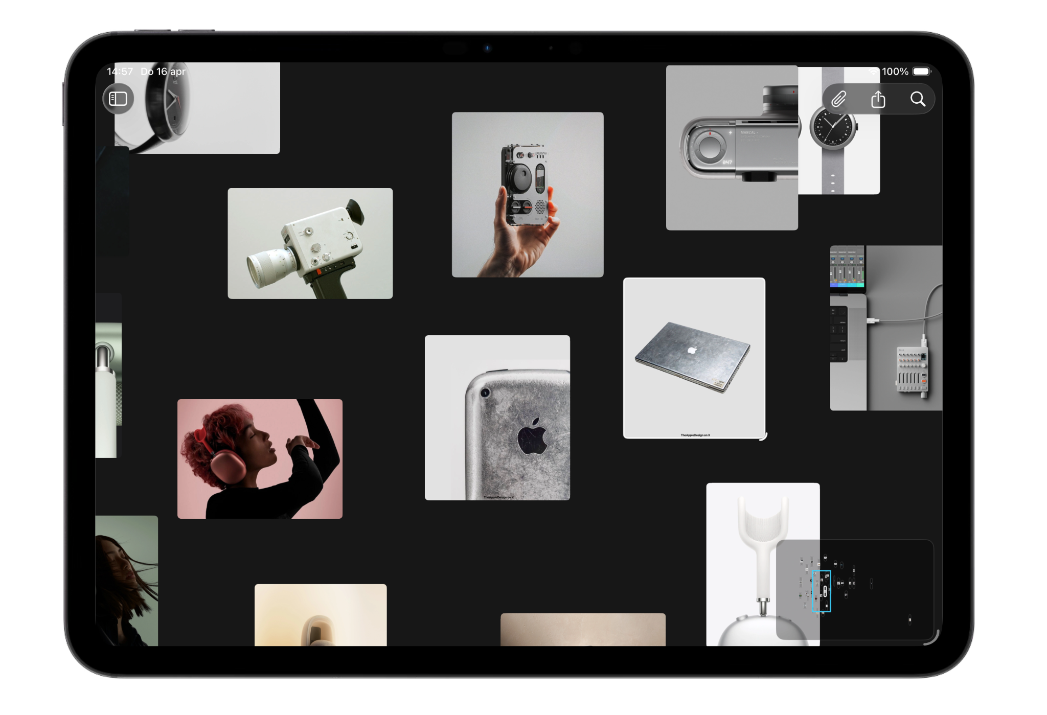 Reference Board on iPad with hardware references